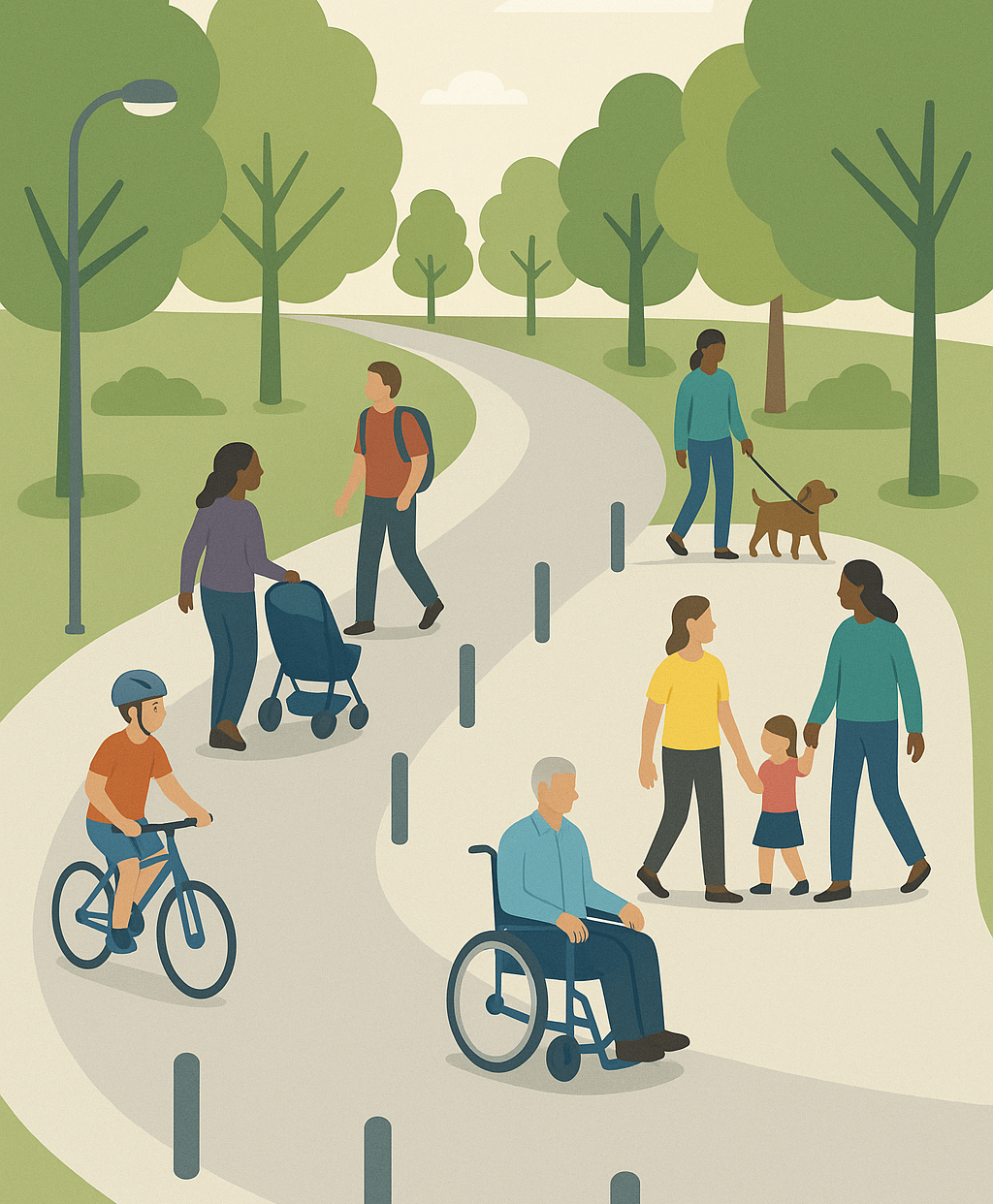 people walking in a park