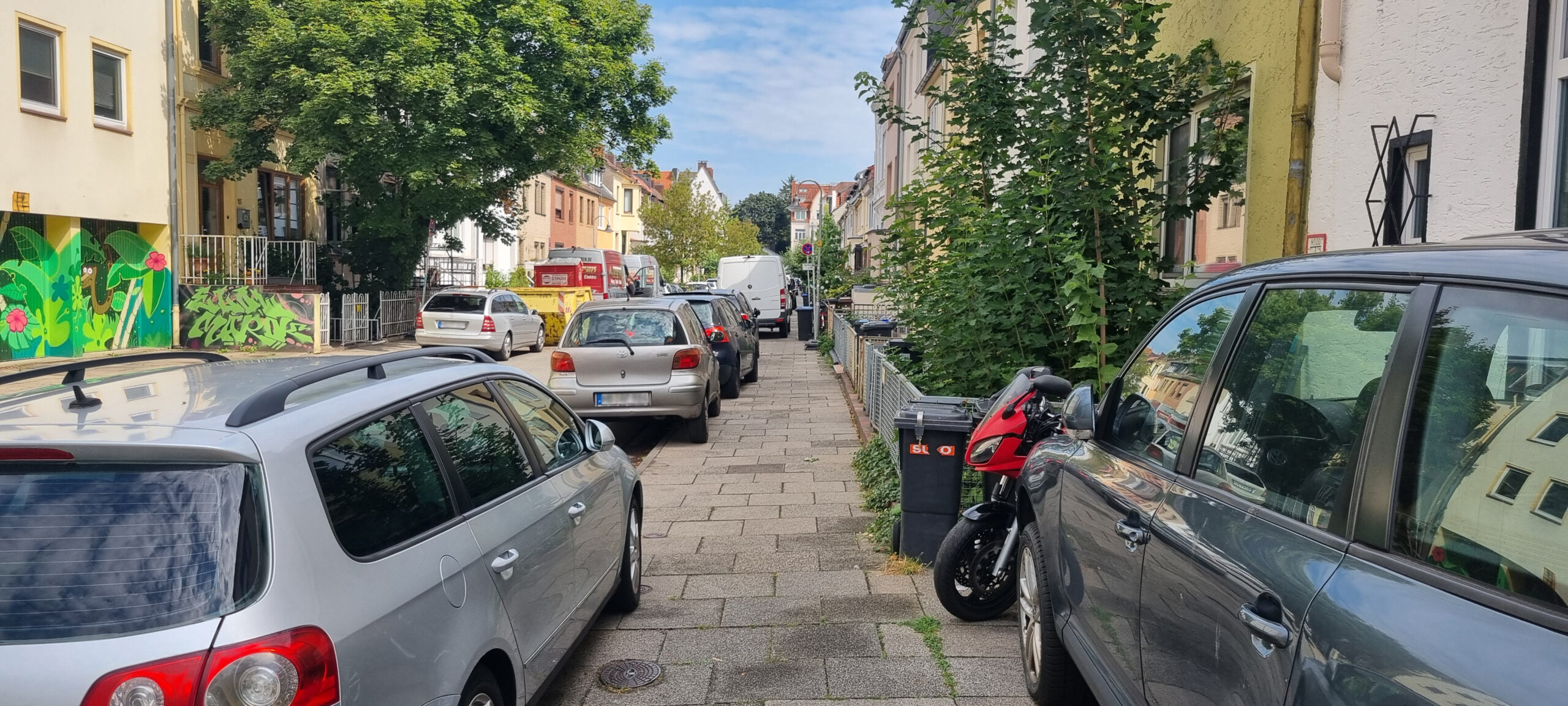 Oderstr. in Richtung Pappelstr. sind nur eingeschränkt nutzbar