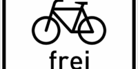 Radfahrer frei Ein Rad - Symbol für Nutzung des Gehweges