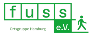 Hamburger Fuss e.V.-Logo mit einem Zufußgehenden