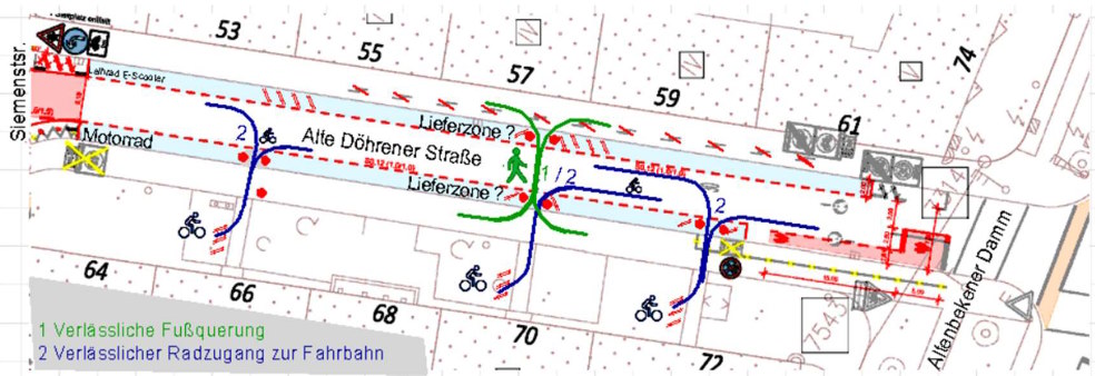 Screenshot aus der Stellungnahmen Fahrradverkehr Hannover Südstadt-Bult