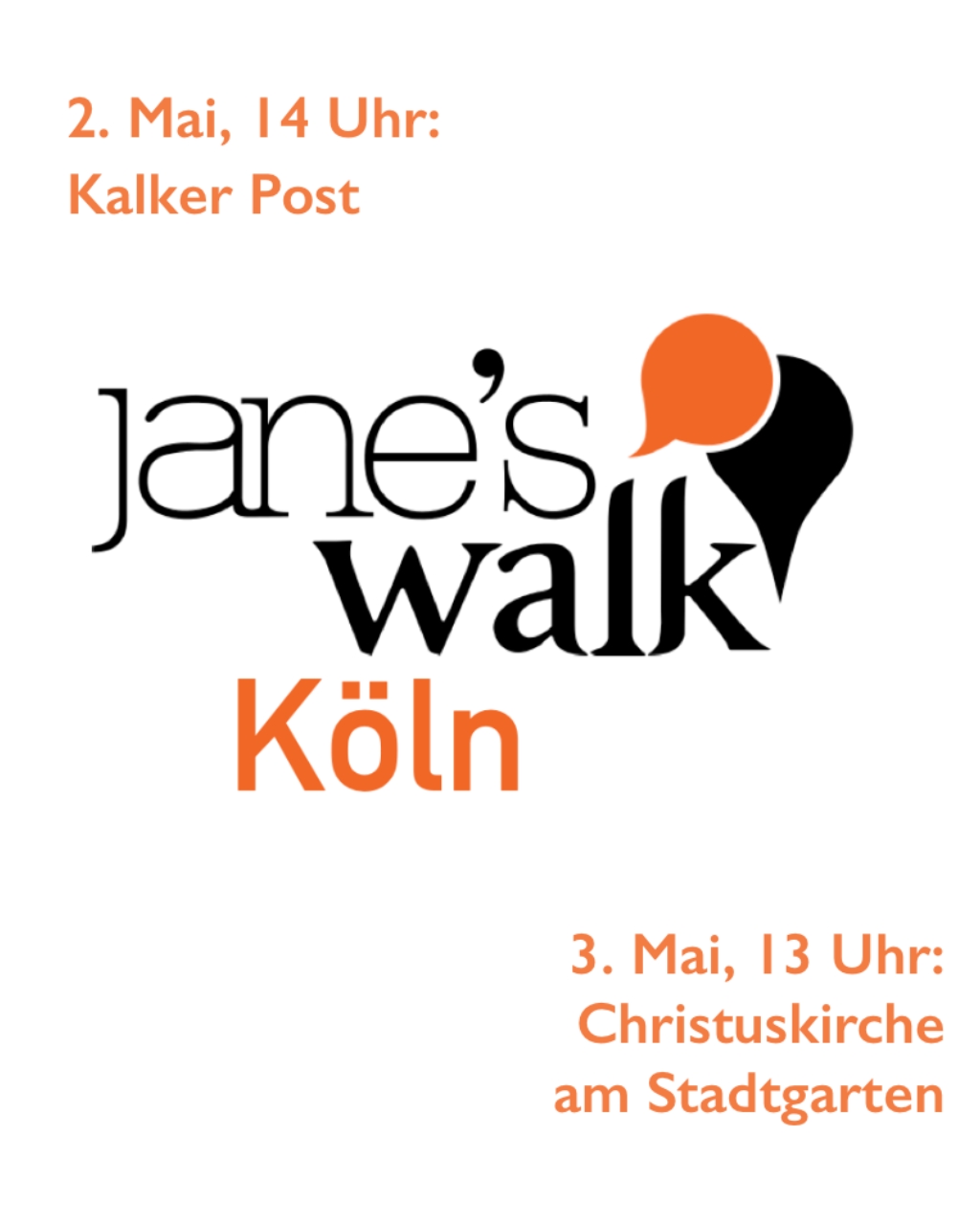Plakat zum Kölner Janes Walk 2026