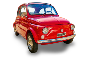 kleines rotes Fahrzeug aus den 1970 ern