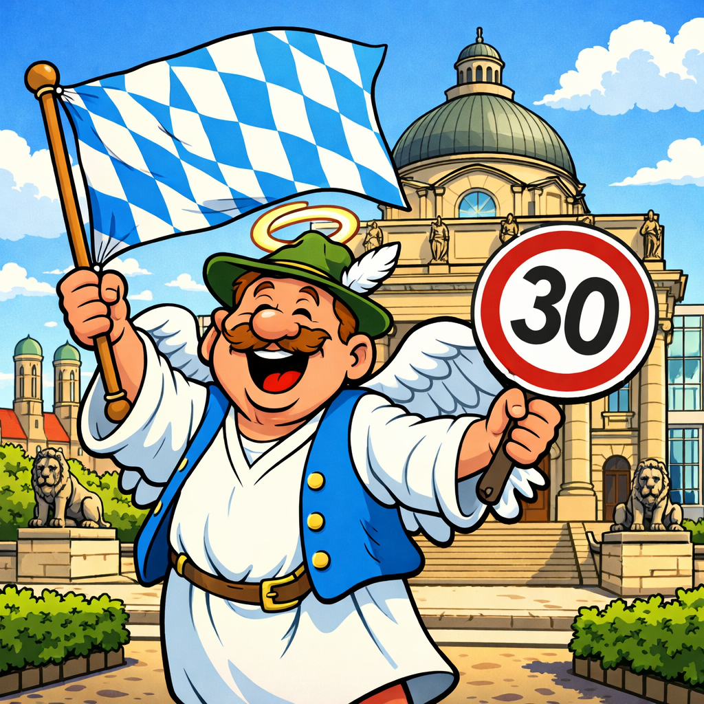 Engel Aloisius vor der Bayerischen Staatskkanzlei