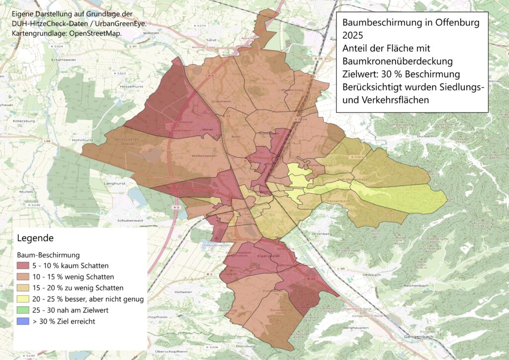 Wenn der Weg zur Belastung wird: Offenburgs Fußwege brauchen Schatten