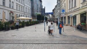 Eingang der Fußgängerzone in Schwerin,Südufer Pfaffenteich