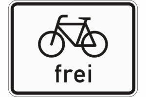 Zusatzzeichen 1022-10 Radfahrfer auf Fußwegen frei