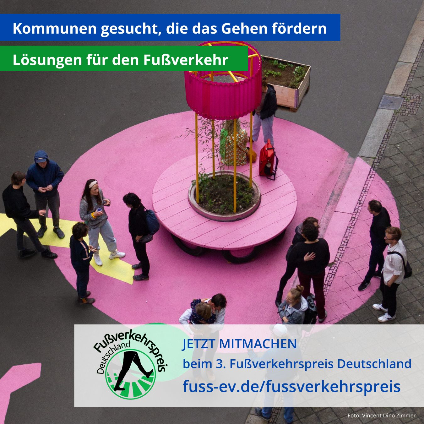 Kommunen gesucht, die das Gehen fördern. Lösungen für den Fußverkehr. Jetzt mitmachen.